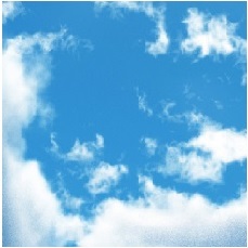 Logo der Rauchentwöhnungskurse: Zarte weiße Wolken am blauen Himmel